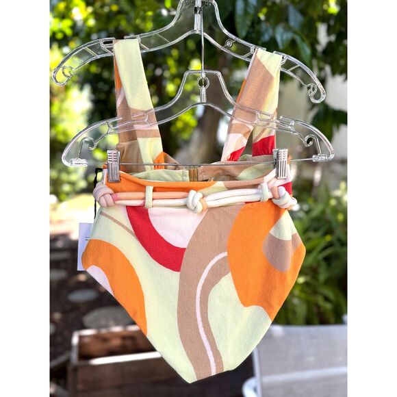NWT Anthropologie Revel Rey Spencer Cream Yellow Orange 2 Piece Bikini Size M - Picture 13 of 15
